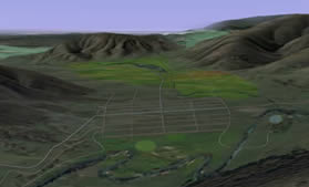 Map indicating the topography of the region